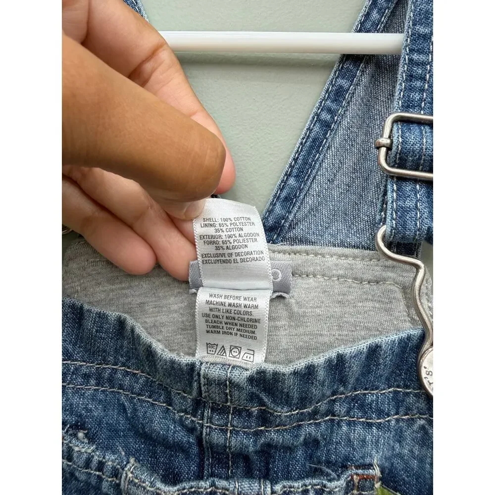 Carter's 18M Denim Overalls MVP Dog Embroidered Utility Carpenter Y2K